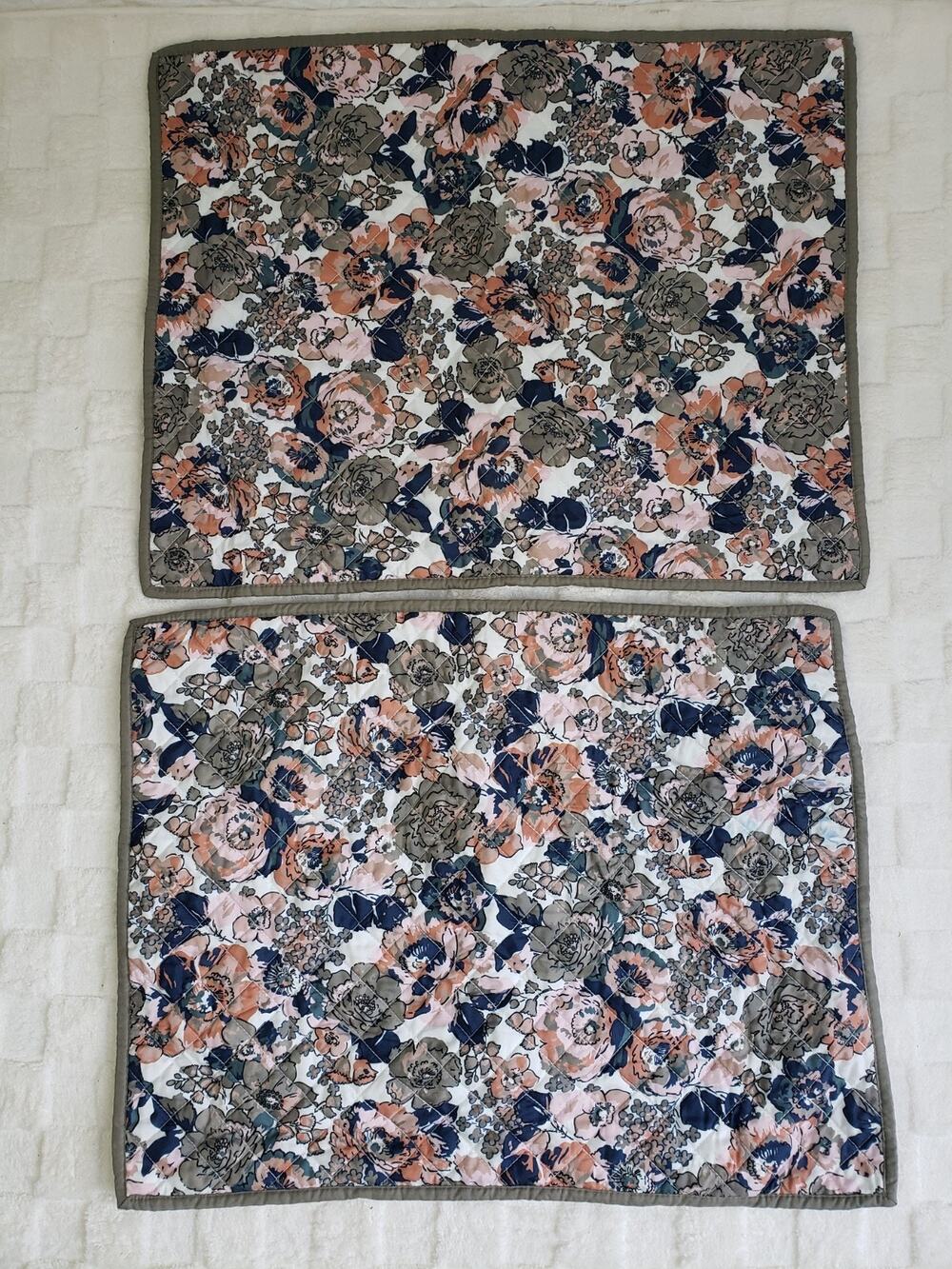 Vera Bradley 2 Standard Pillow Shams Floral Exuberant Floral Sage 20" x 26"